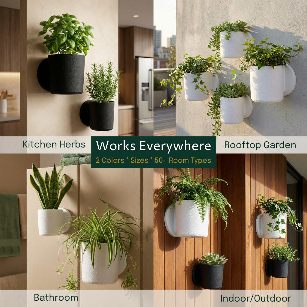 Raw Wall Planters Bundle shown in different setting.