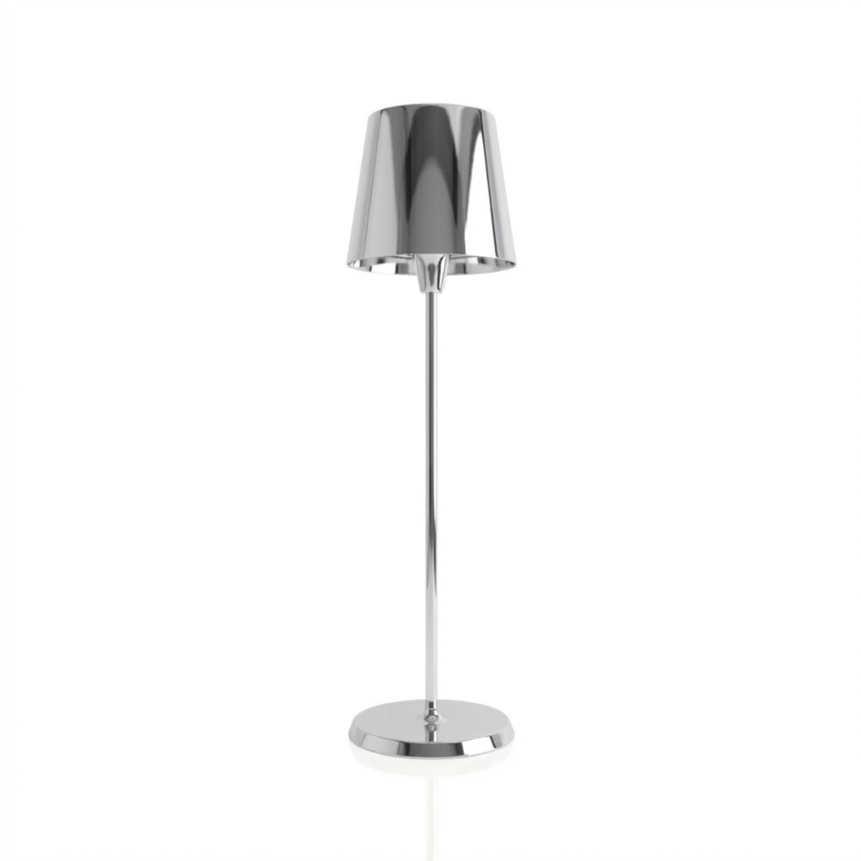 Selene Table Lamp in chrome finish with a sleek, modern design.