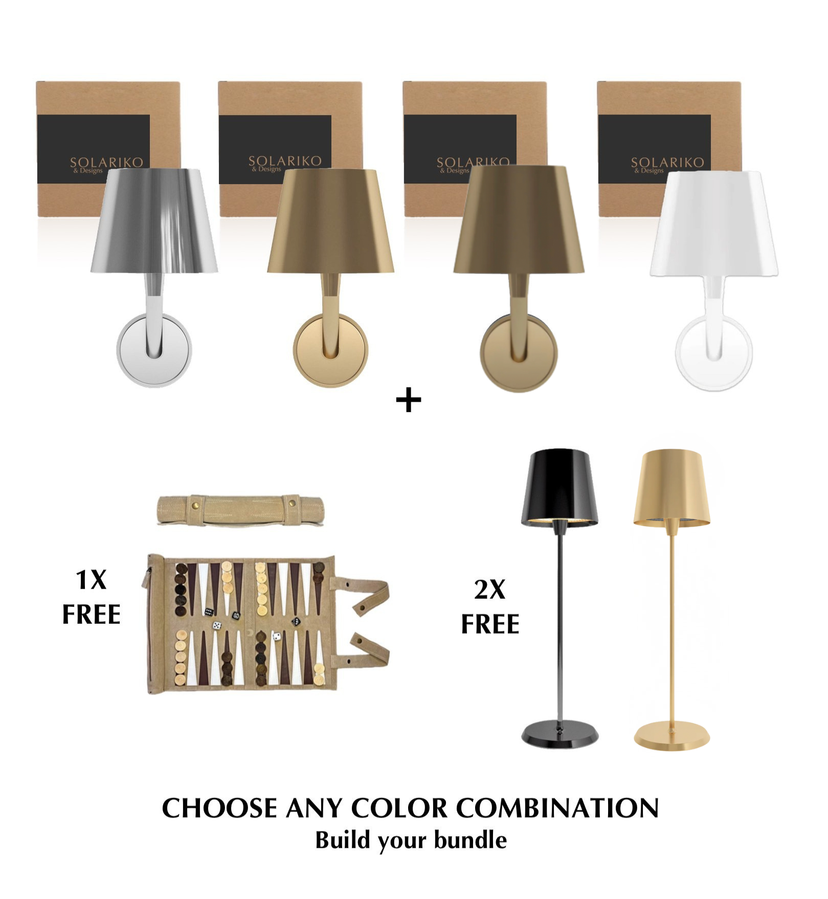 4 Selene Sconces + 2 FREE Selene Table + 1 FREE Backgammon