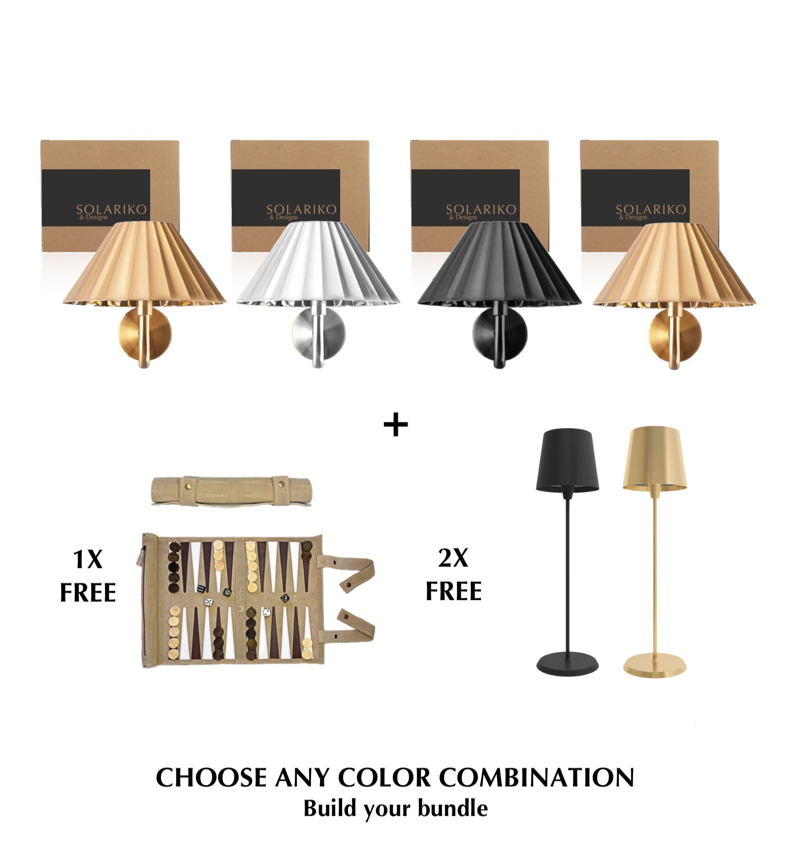 4 Amalfi Sconces + 2 FREE Selene Table + 1 FREE Backgammon
